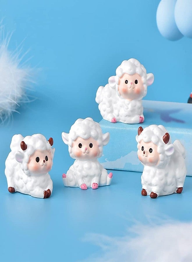 MAOMIA Super Cute Sheep Figure Animal Toys Set Cake Topper, 5Pcs Miniature Sheep Figurine Toy Set for Kids Baby Shower Birthday Party Cake Decoration - Image 2