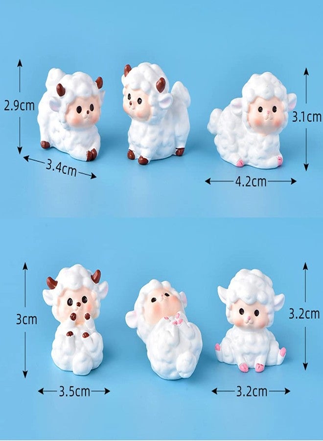MAOMIA Super Cute Sheep Figure Animal Toys Set Cake Topper, 5Pcs Miniature Sheep Figurine Toy Set for Kids Baby Shower Birthday Party Cake Decoration - Image 5