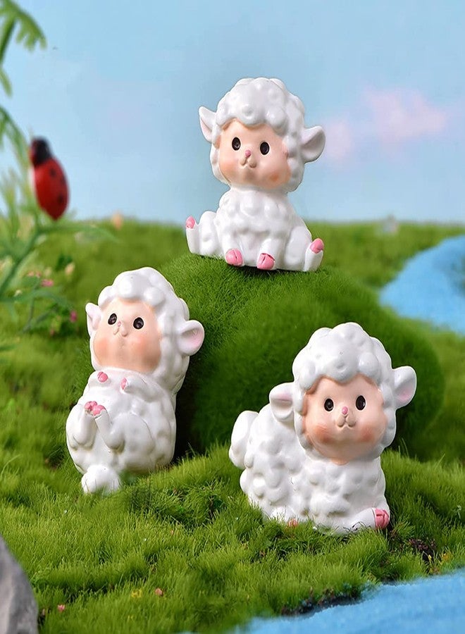 MAOMIA Super Cute Sheep Figure Animal Toys Set Cake Topper, 5Pcs Miniature Sheep Figurine Toy Set for Kids Baby Shower Birthday Party Cake Decoration - Image 4