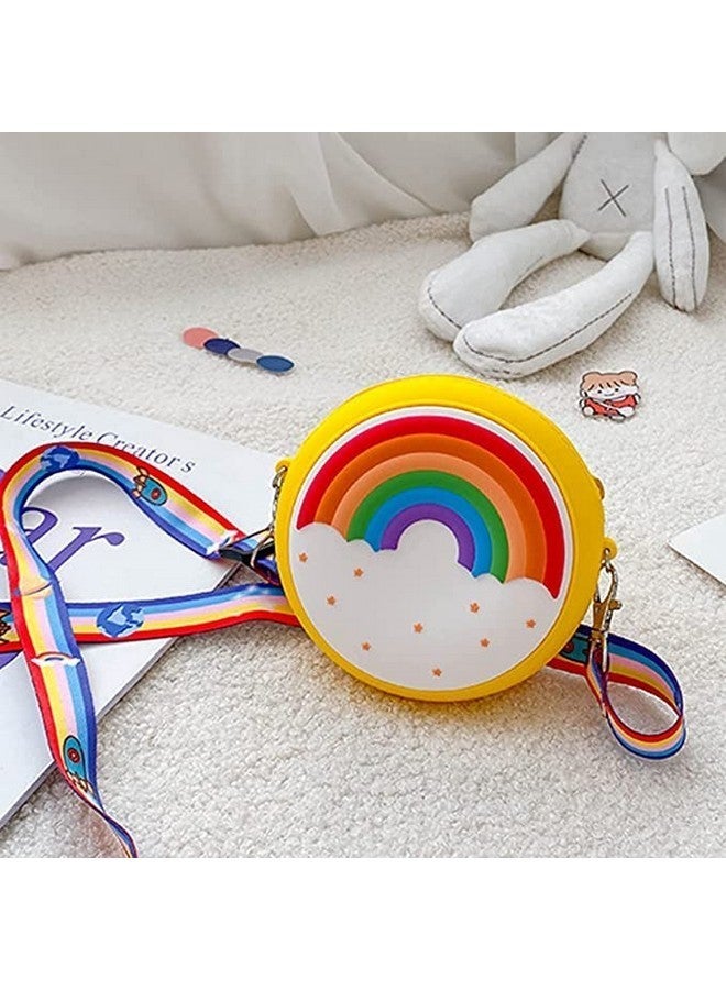 EITHEO Cute Baby Silicon Sling Bag | Cross Body Zipper | Hand Bag | Travel Purse | Trendy Girls Pouch Bag Mini Coin Pouch | Wallet Purse Accesseries bag Mobile Makup | Rainbow Yellow NL-SB - Image 2