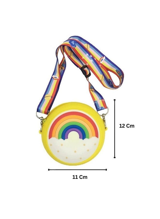 EITHEO Cute Baby Silicon Sling Bag | Cross Body Zipper | Hand Bag | Travel Purse | Trendy Girls Pouch Bag Mini Coin Pouch | Wallet Purse Accesseries bag Mobile Makup | Rainbow Yellow NL-SB - Image 3