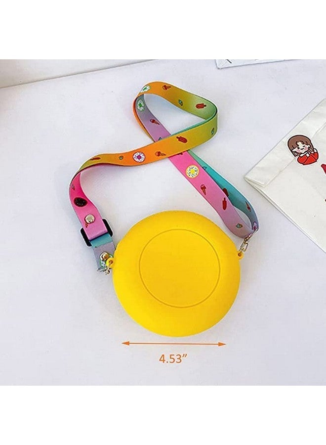 EITHEO Cute Baby Silicon Sling Bag | Cross Body Zipper | Hand Bag | Travel Purse | Trendy Girls Pouch Bag Mini Coin Pouch | Wallet Purse Accesseries bag Mobile Makup | Rainbow Yellow NL-SB - Image 5