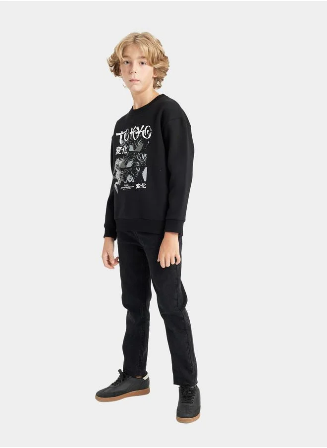 DeFacto Oversized Graphic Print Crew Neck Sweatshirt by Styli