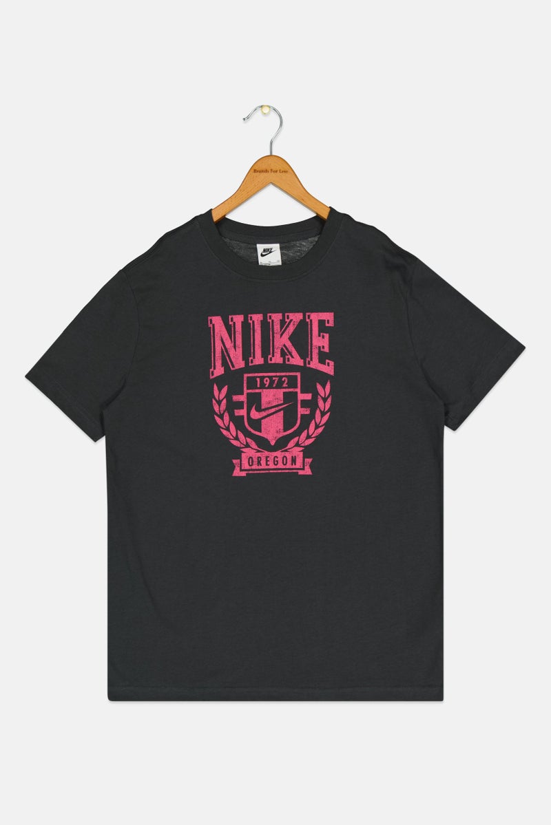 Nike Kids Girl Short Sleeve Training T-Shirt, Charcoal - Image 1
