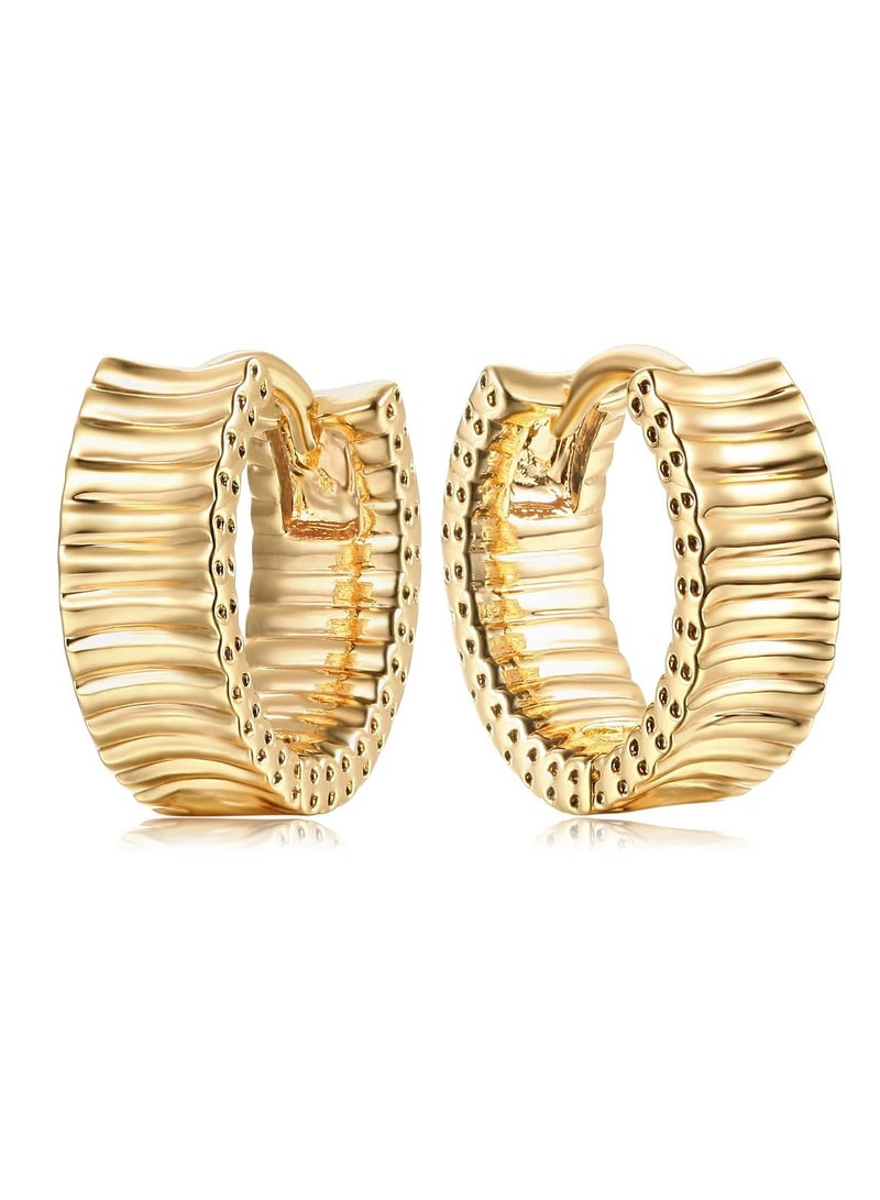 Mevecco Women Huggie Earrings Gold Hoop 14K Gold Filled Small Simple Handmade Hypoallergenic Everyday Jewelry - Image 1