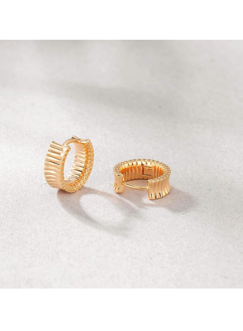 Mevecco Women Huggie Earrings Gold Hoop 14K Gold Filled Small Simple Handmade Hypoallergenic Everyday Jewelry - Image 5