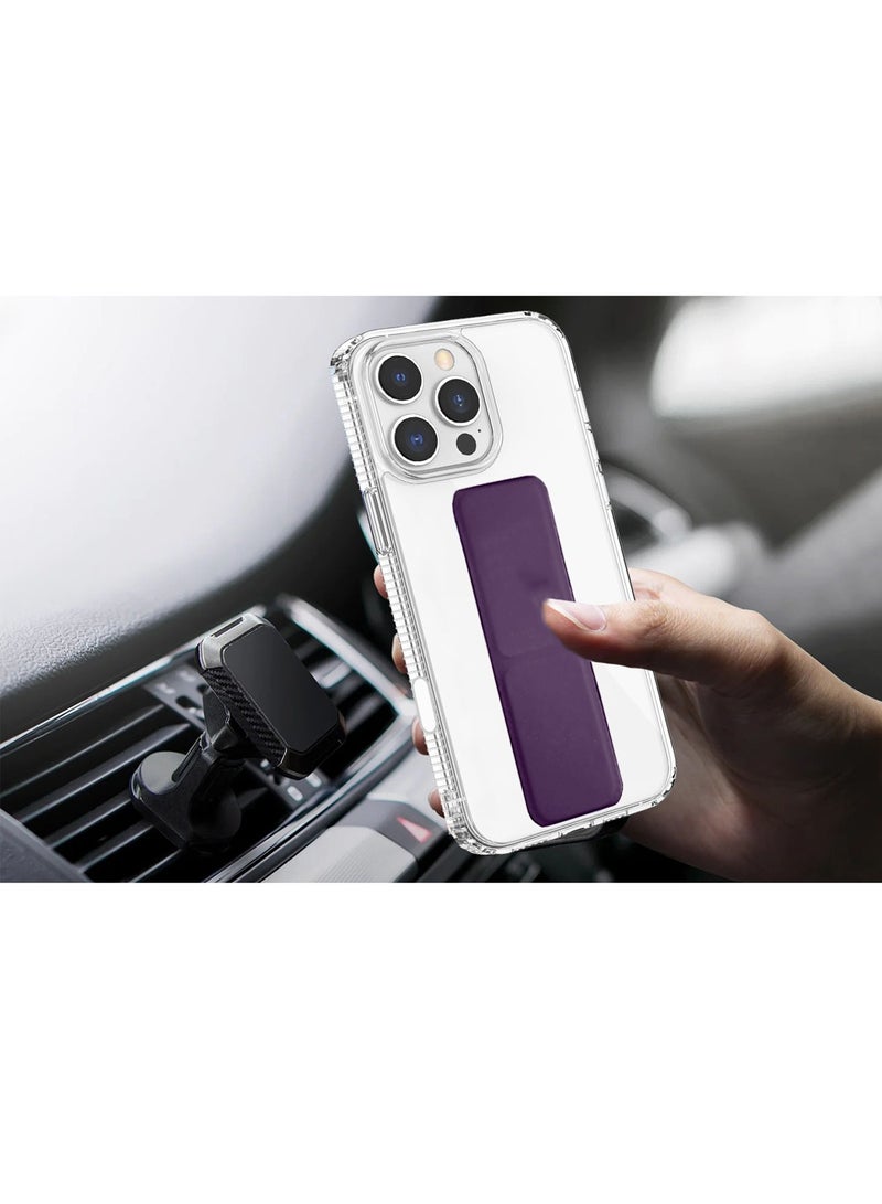 Wtech Apple iPhone 16 Pro Max 2024 TPU Hand Grip Air Pillow Case Cover - Clear/Eggplant Purple - Image 3
