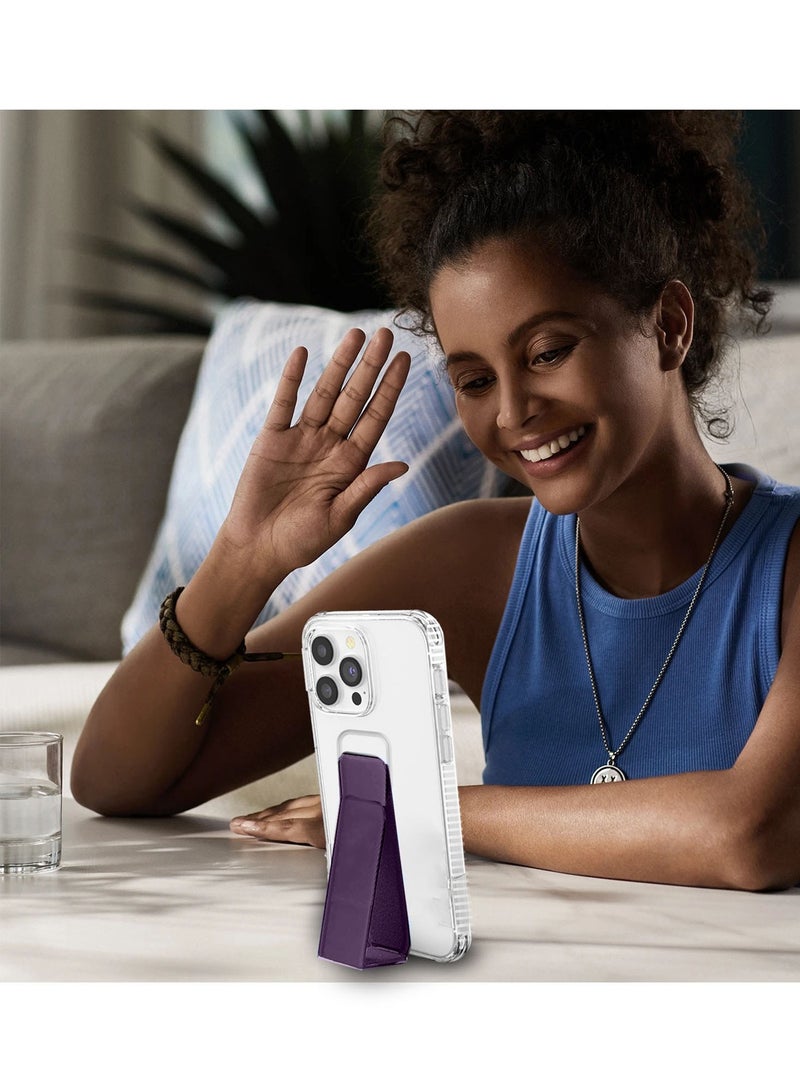 Wtech Apple iPhone 16 Pro Max 2024 TPU Hand Grip Air Pillow Case Cover - Clear/Eggplant Purple - Image 5