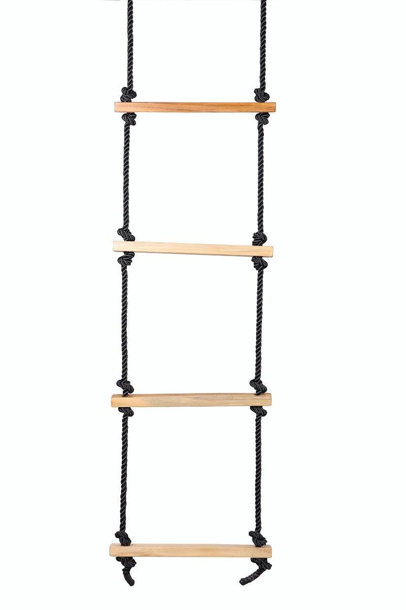 Ashish Wood Rope Climbing Ladder Indoor/Outdoor For Kids - Ninja Ladder, Kid 4 To 10 Years (Black) - Image 2