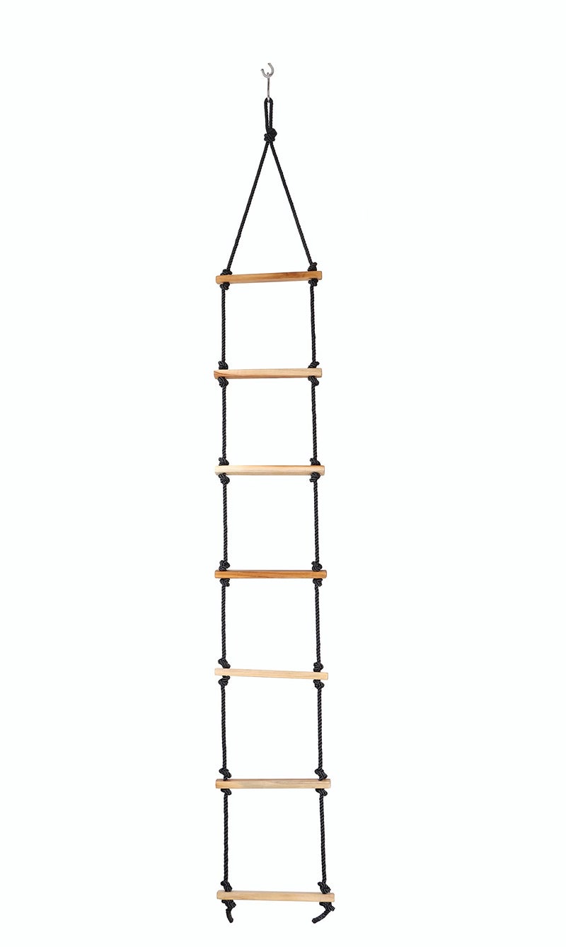 Ashish Wood Rope Climbing Ladder Indoor/Outdoor For Kids - Ninja Ladder, Kid 4 To 10 Years (Black) - Image 5