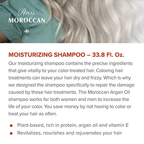 Royal Moroccan Moisturizing Shampoo | Dry Hair Shampoo for Color Treated & Frizzy Hair Argan Oil Hair Products (1000 ml 33.8 oz) - Image 2