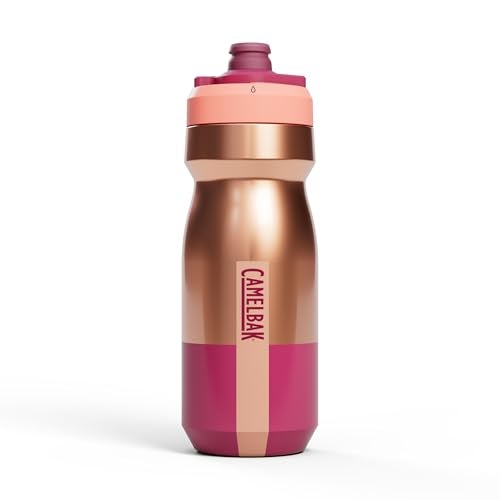 CamelBak Podium Steel Insulated Stainless Steel Bike Water Bottle LongLasting Cold Hydration for Cycling Performance 18oz Mercury Blush - Image 1