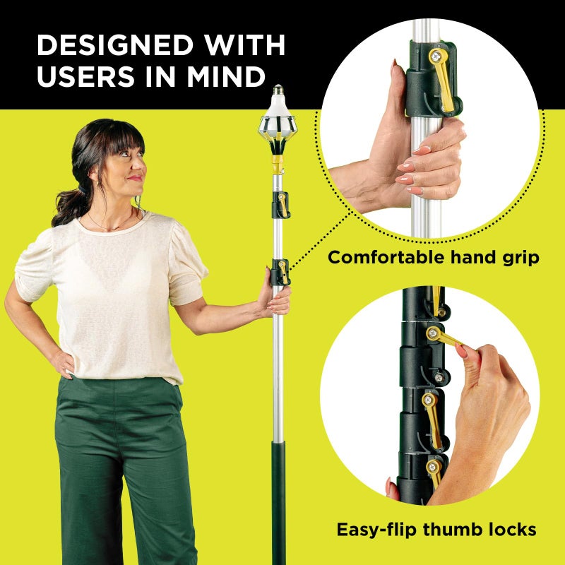 DOCAZOO DOCA Telescoping Pole 7-30 Ft - Extension Pole for Cleaning, Feather Duster, Window Washing Kit, Paint Roller, Window Squeegee - High Reach Extendable Kit for Indoor & Outdoor - Pole Only - Image 5