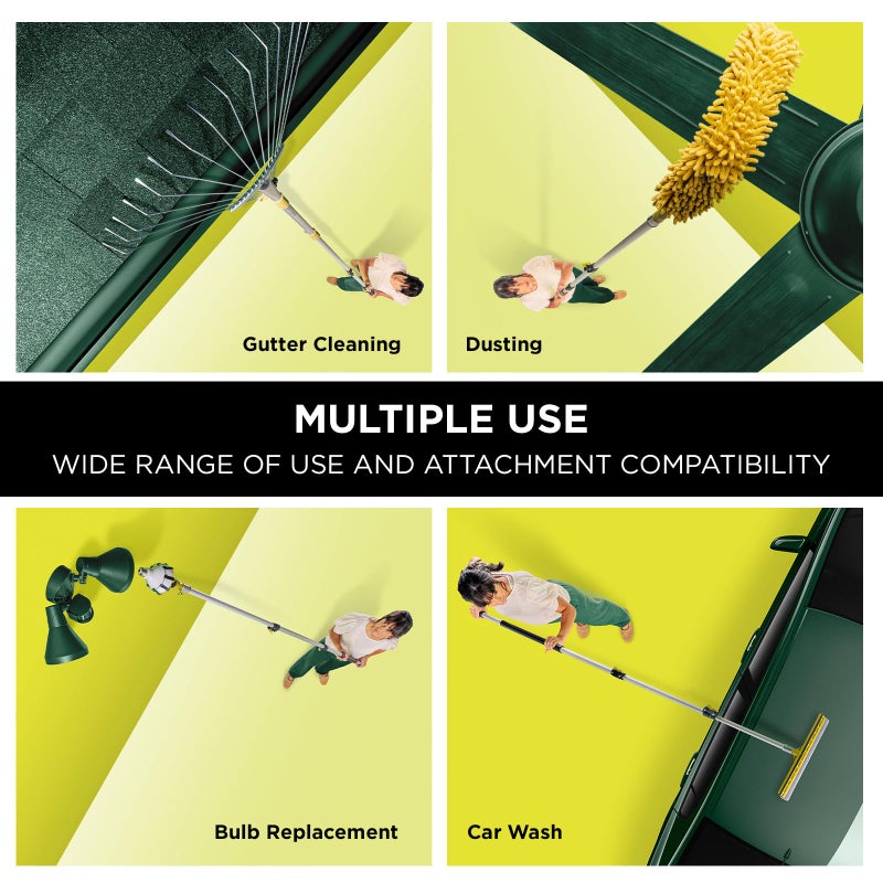 DOCAZOO DOCA Telescoping Pole 7-30 Ft - Extension Pole for Cleaning, Feather Duster, Window Washing Kit, Paint Roller, Window Squeegee - High Reach Extendable Kit for Indoor & Outdoor - Pole Only - Image 3