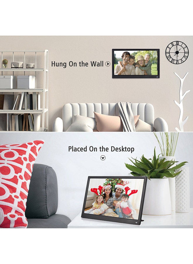 ANDOER - Andoer 15.6 Inch Digital Photo Frame Desktop Electronic Album 1920 * 1080 IPS Screen Supports Photo/ Video/ Music/ Clock/ Calendar Function with Backside Stand Remote Control - Image 1