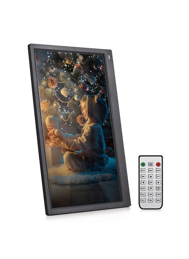 ANDOER - Andoer 15.6 Inch Digital Photo Frame Desktop Electronic Album 1920 * 1080 IPS Screen Supports Photo/ Video/ Music/ Clock/ Calendar Function with Backside Stand Remote Control - Image 1