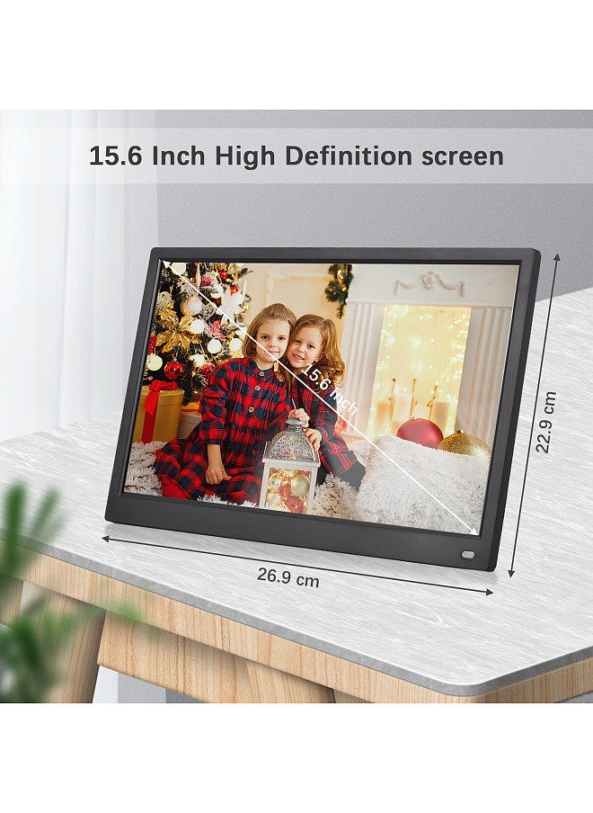ANDOER - Andoer 15.6 Inch Digital Photo Frame Desktop Electronic Album 1920 * 1080 IPS Screen Supports Photo/ Video/ Music/ Clock/ Calendar Function with Backside Stand Remote Control - Image 1