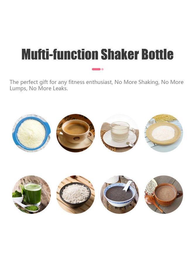 NIBEMINENT Electric Protein Shaker Bottle Blue/Pink 380ml - Image 4