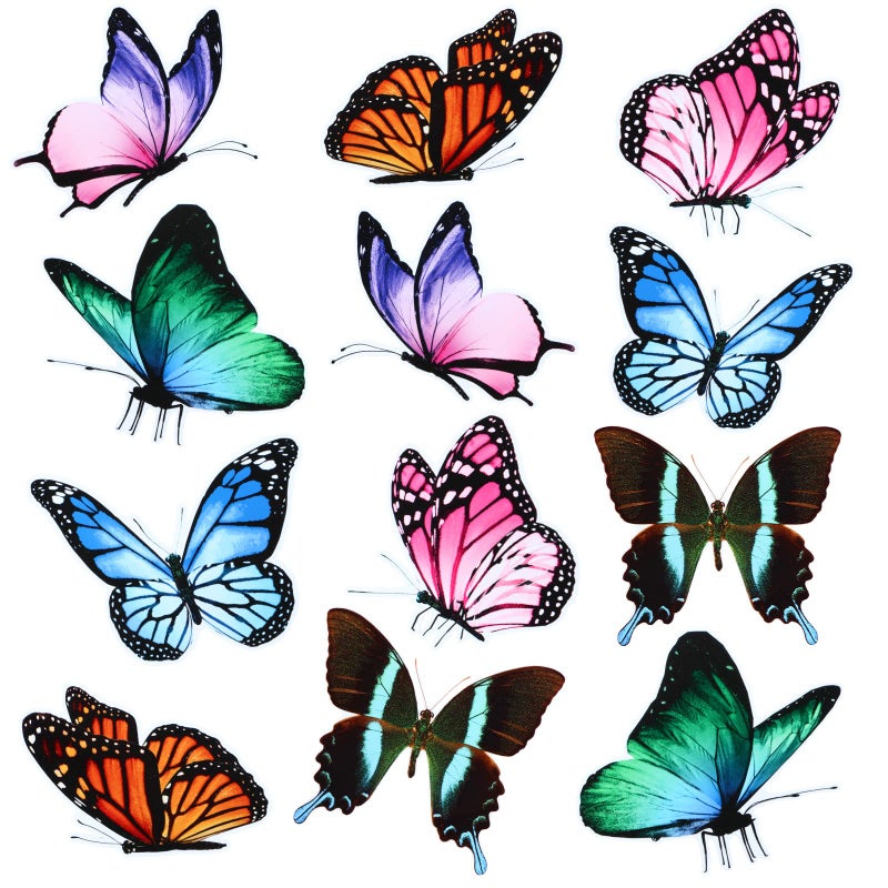 Yinder Yinder 12 Pieces Butterfly Magnets Butterfly Car Magnetic Stickers Art Vintage Magnets Decal Removable Fridge Cute Magnetic Stickers for Office Home Whiteboard Car Decor Classic Style 