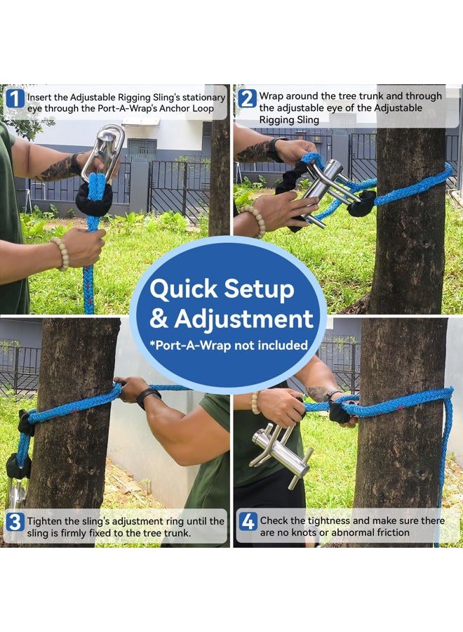 Feiyagoo Arborist Whoopie Sling - 1/2" x 3-5' Adjustable Rigging Sling, Anchor for Port A Wrap - Image 5
