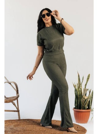 طقم قطعتين للنساء تيشيرت قصير كاجوال وبنطال فضفاض بتصميم رياضي متميز خامه كوريشه ليكرا مستورد - pzsku/Z3B8CF83E815919448C13Z/45/1759193056/67629d0b-efa9-4cbf-a6ce-cbbba1906ab0