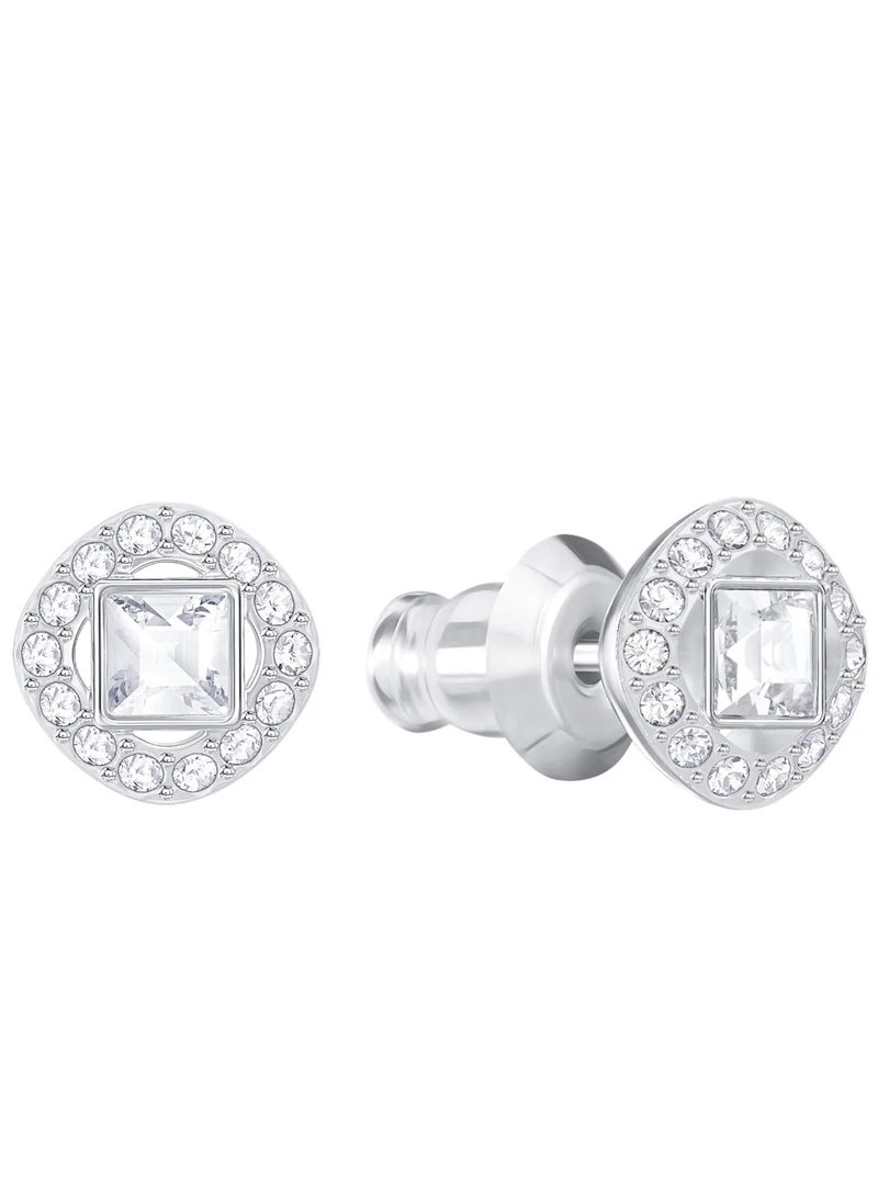 Chomel Angelic Square White Rhodium Plated Earrings for Women 5368146  - Image 1