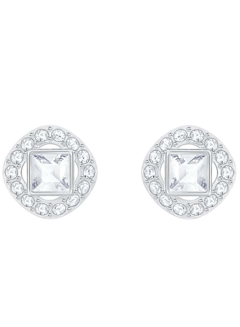 Chomel Angelic Square White Rhodium Plated Earrings for Women 5368146  - Image 3