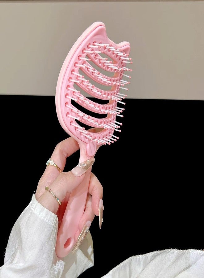 RNAZLIS Detangling and Grooming for Men and Women |Straightens & Detangles Curly Hairs | Reduces Hair Breakage and Promotes Hair Growth | Best Hair Brush for All Hair Types (Pink) - Image 1