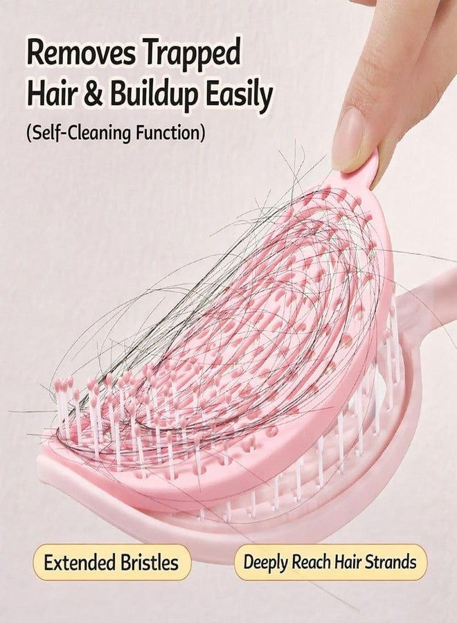 RNAZLIS Detangling and Grooming for Men and Women |Straightens & Detangles Curly Hairs | Reduces Hair Breakage and Promotes Hair Growth | Best Hair Brush for All Hair Types (Pink) - Image 4