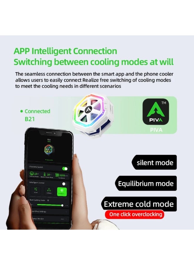 piva Phone Cooler PIVA b21 Magnetic Phone/Tablet Cooler – 23W Ultra-Cooling Gaming Fan with Magnetic Mount & Clip – Cooling Fan For Smartphones, Tablets, iPad & Steam Deck (Perfect for PUBG Mobile, COD & More) - Black color - Image 4