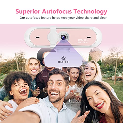 NexiGo N660P 1080P 60FPS Webcam with Software Control, Dual Microphone & Cover, Autofocus, HD USB Computer Web Camera, for OBS/Zoom/Skype/FaceTime/Teams/Twitch, Pink - Image 4