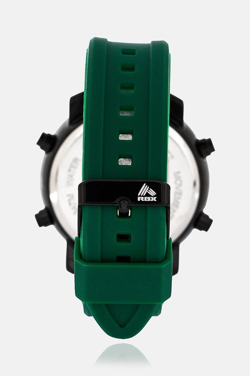 RBX Men P4396-24124134 Silicon Strap Digital LCD Display Watch 40 mm, Green - Image 5