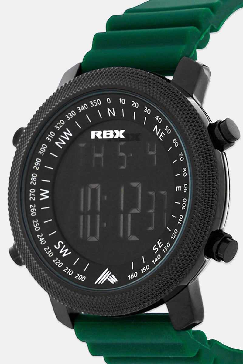 RBX Men P4396-24124134 Silicon Strap Digital LCD Display Watch 40 mm, Green - Image 3