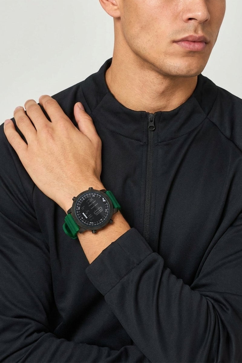 RBX Men P4396-24124134 Silicon Strap Digital LCD Display Watch 40 mm, Green - Image 2