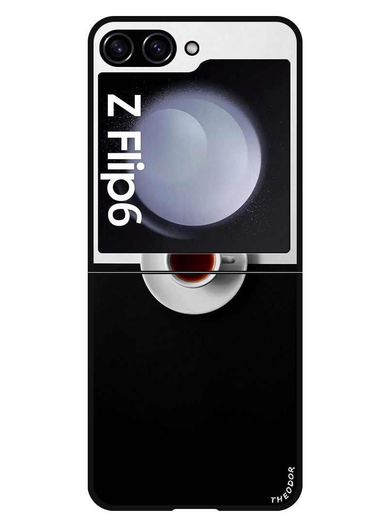 Theodor Protective Case Anti Scratch Shock Proof Bumper Cover For Samsung Galaxy Z Flip 6 cup_black_white - Image 1