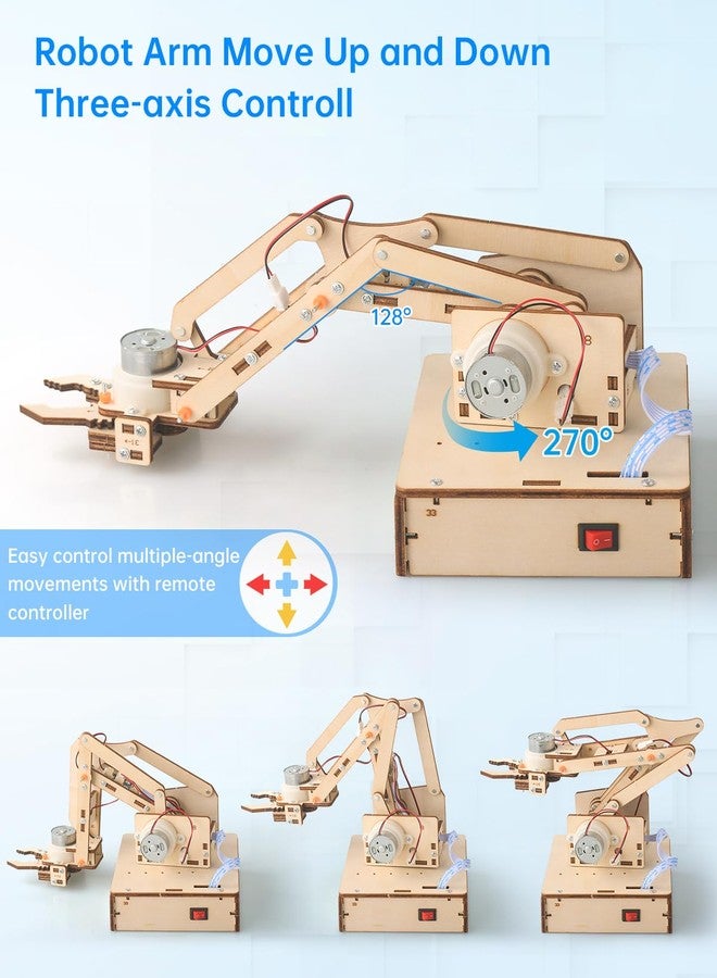 Poraxy Robot Arm Kits, Robotics for Kids Ages 8-12 14-16 STEM Toys, DIY Science Experiment Engineering Building Circuits Projects, Birthday Gifts for 9 10 11 13 14 15 16+ Year Old Boys Girls Teens Adults - Image 4
