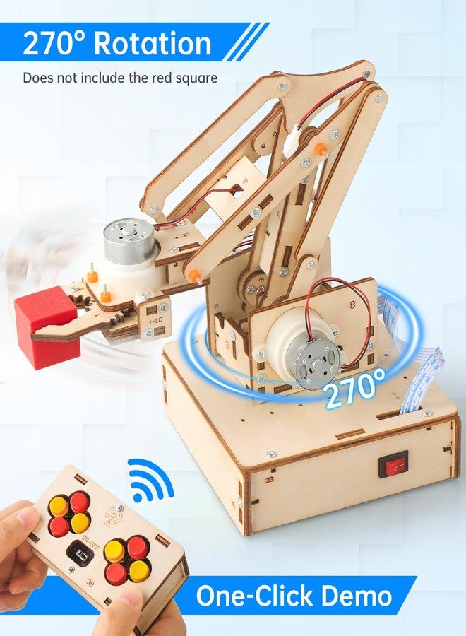 Poraxy Robot Arm Kits, Robotics for Kids Ages 8-12 14-16 STEM Toys, DIY Science Experiment Engineering Building Circuits Projects, Birthday Gifts for 9 10 11 13 14 15 16+ Year Old Boys Girls Teens Adults - Image 2