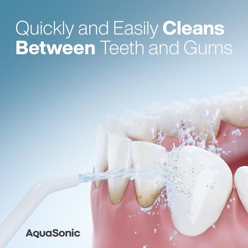 Aquasonic Water Flosser - Cordless Rechargeable Water Flossers for Teeth Cleaning - Waterproof Aqua Flosser, Portable Oral Irrigator for Dental Cleaning with 5 Jet Tips – Braces Home Travel - Image 2