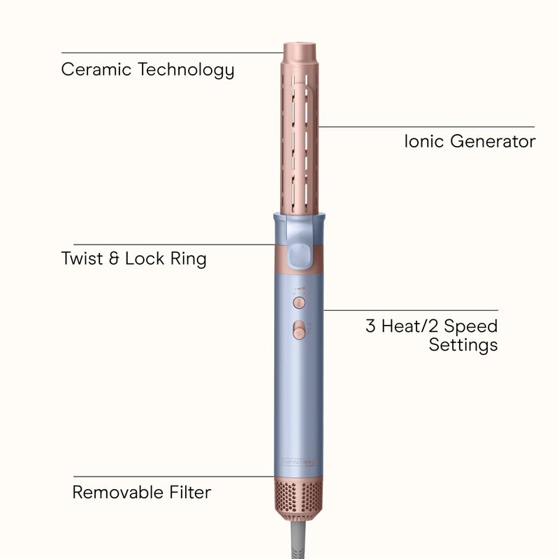 CONAIR INFINITIPRO by CONAIR DigitalAIRE Multi Hair Styler, Air Styling System for Curls, Waves, Blowouts & Volume, 4 Attachments to Personalize Your Look Plus Storage Bag, Light Blue - Image 2