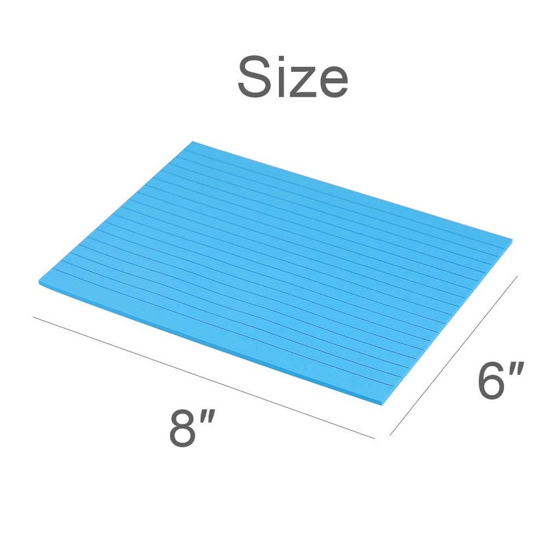 Vanpad Lined Sticky Notes 6X8 in Bright Ruled Post Stickies Colorful Super Sticking Power Memo Pads Its Strong Adhesive, 5 Pads/Pack, 28 Sheets/pad - Image 2