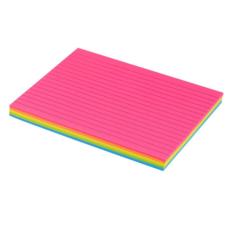 Vanpad Lined Sticky Notes 6X8 in Bright Ruled Post Stickies Colorful Super Sticking Power Memo Pads Its Strong Adhesive, 5 Pads/Pack, 28 Sheets/pad - Image 3