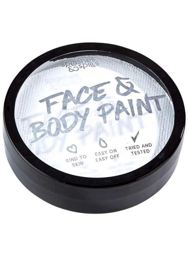 Splashes & Spills Face and Body Paint Cream - White, 18g Cake Tub - Pretend Costume and Dress Up Makeup by Splashes & Spills - Image 1