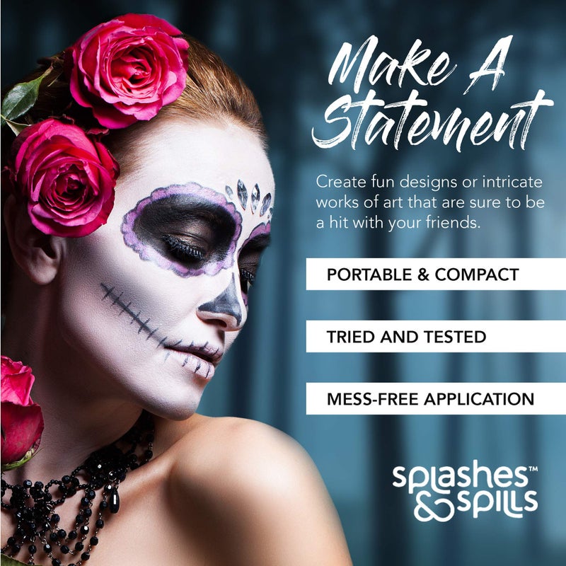 Splashes & Spills Face and Body Paint Cream - White, 18g Cake Tub - Pretend Costume and Dress Up Makeup by Splashes & Spills - Image 2