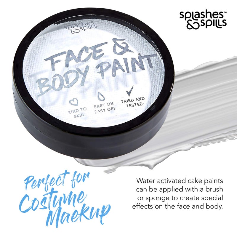 Splashes & Spills Face and Body Paint Cream - White, 18g Cake Tub - Pretend Costume and Dress Up Makeup by Splashes & Spills - Image 4