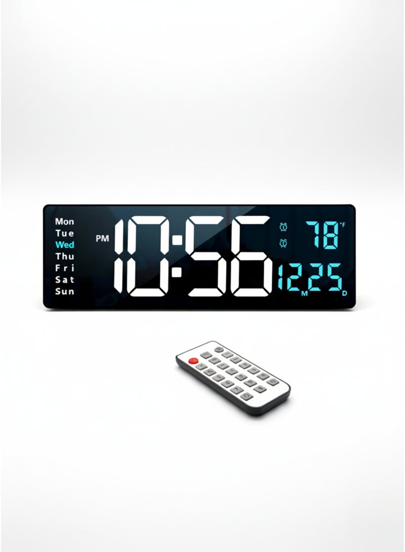 فيكسا برو ساعة حائط رقمية كبيرة بشاشة LED مقاس 16.2 بوصة ومنبه | مثالية للمنزل والمكتب وغرفة المعيشة وغرفة النوم - Image 1