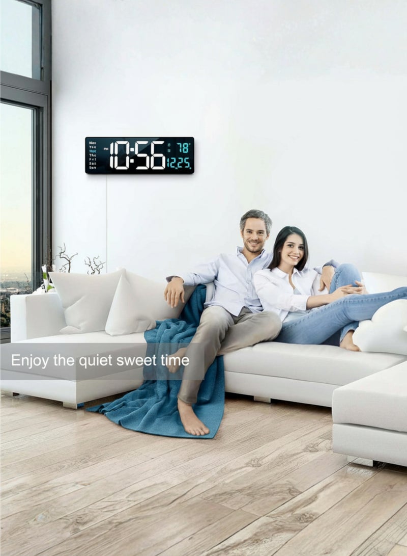 فيكسا برو ساعة حائط رقمية كبيرة بشاشة LED مقاس 16.2 بوصة ومنبه | مثالية للمنزل والمكتب وغرفة المعيشة وغرفة النوم - Image 4