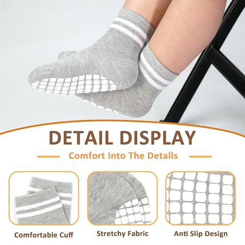 Tphon Toddler Non-Slip Socks for Kids Boys Girls (3-5 Years) 12 Pairs Anti-Skid Socks for Indoor Outdoor Activities - Image 2