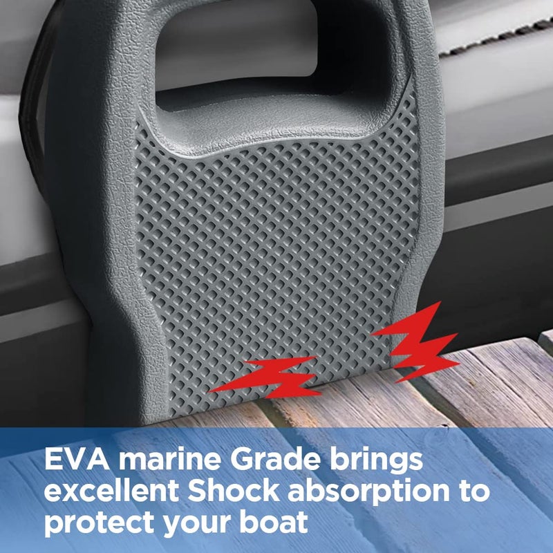 Portable Boat Fender Boat Bumper for Docking Portable EVA Pontoon Boat Fender Pontoon Boat Fender Ideal for Fishing Boat, Pontoon Boat, PWC and Jet Ski (Grey Long Shape 2Pack) - Image 2