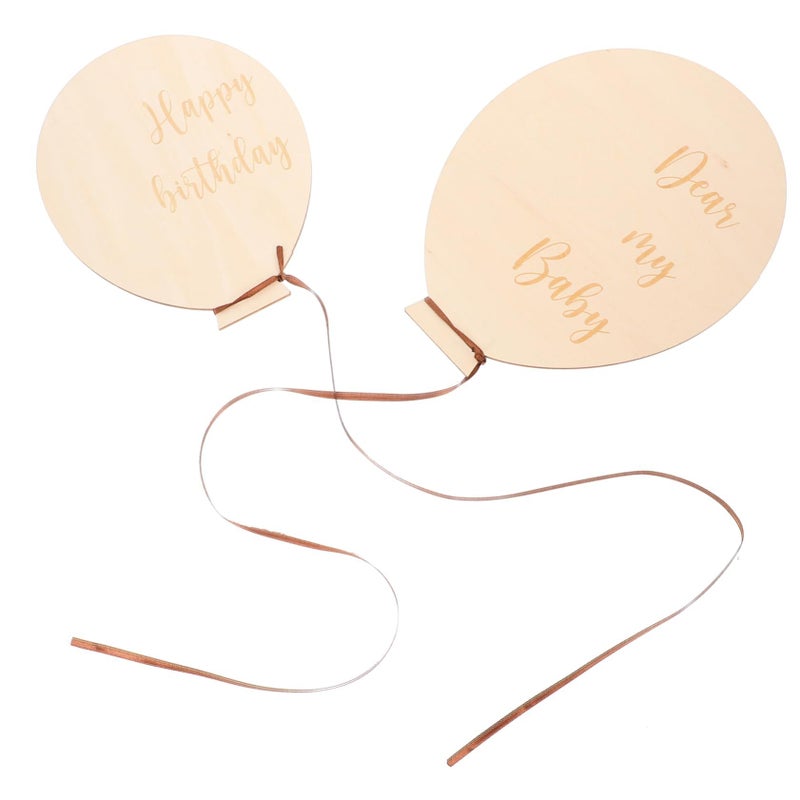 Wooden Growth Announcement Signs 2pcs For Newborn Photography Pregnancy Celebration - Image 2