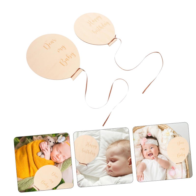 Wooden Growth Announcement Signs 2pcs For Newborn Photography Pregnancy Celebration - Image 4